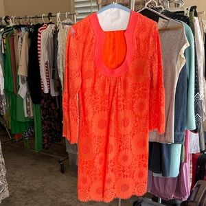 Trina Turk Bright Orange Lace Dress